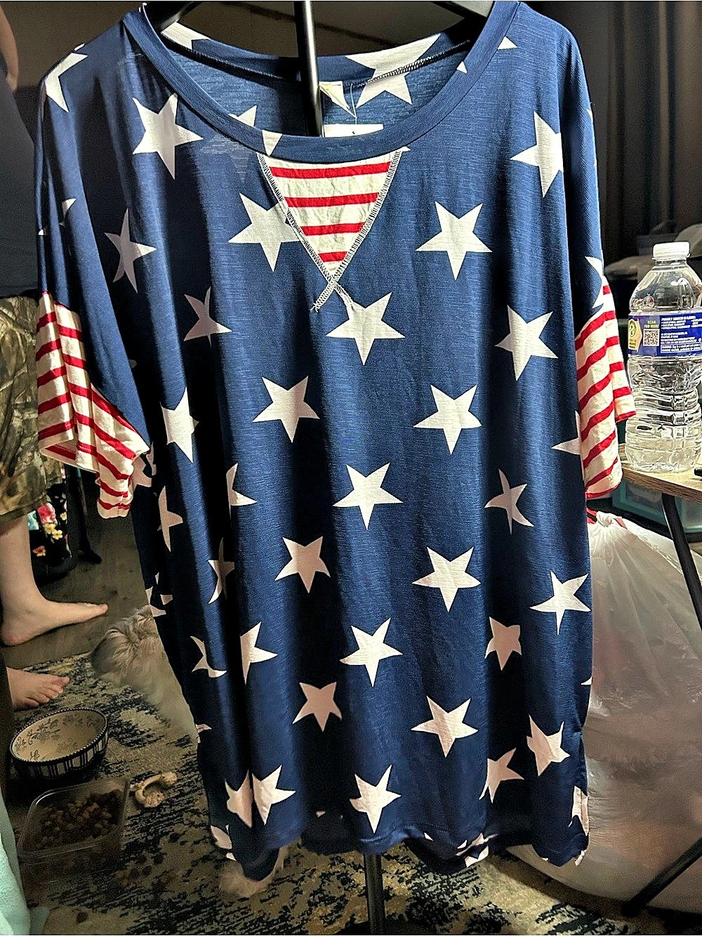 Sew In Love Patriotic Star Tunic Blue & Red Size 3X NWT